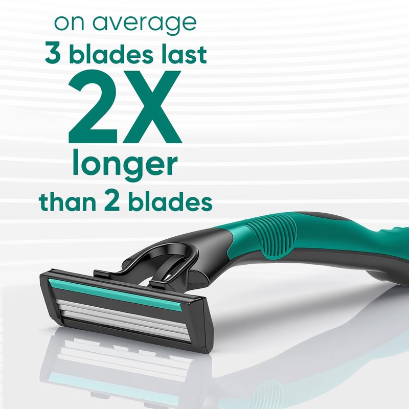 Comfycheer 20 count Disposable Razors Blades for Men，3-Blade Razors，Bulk Stainless Steel Shavers with Lubricating Strip for Shaving Sensitive Skin
