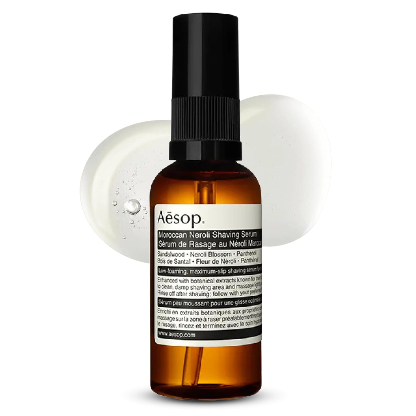 Aesop Moroccan Neroli Shaving Serum | Razor Bump Treatment | Calms and Softens Skin | Maximum Slip For Razor-Close Shave | 60 mL / 2 oz