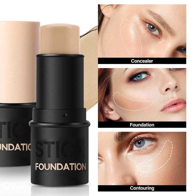 Matte Foundation Stick - Cream Face Concealer Makeup for Natural Finish | Waterproof Formula