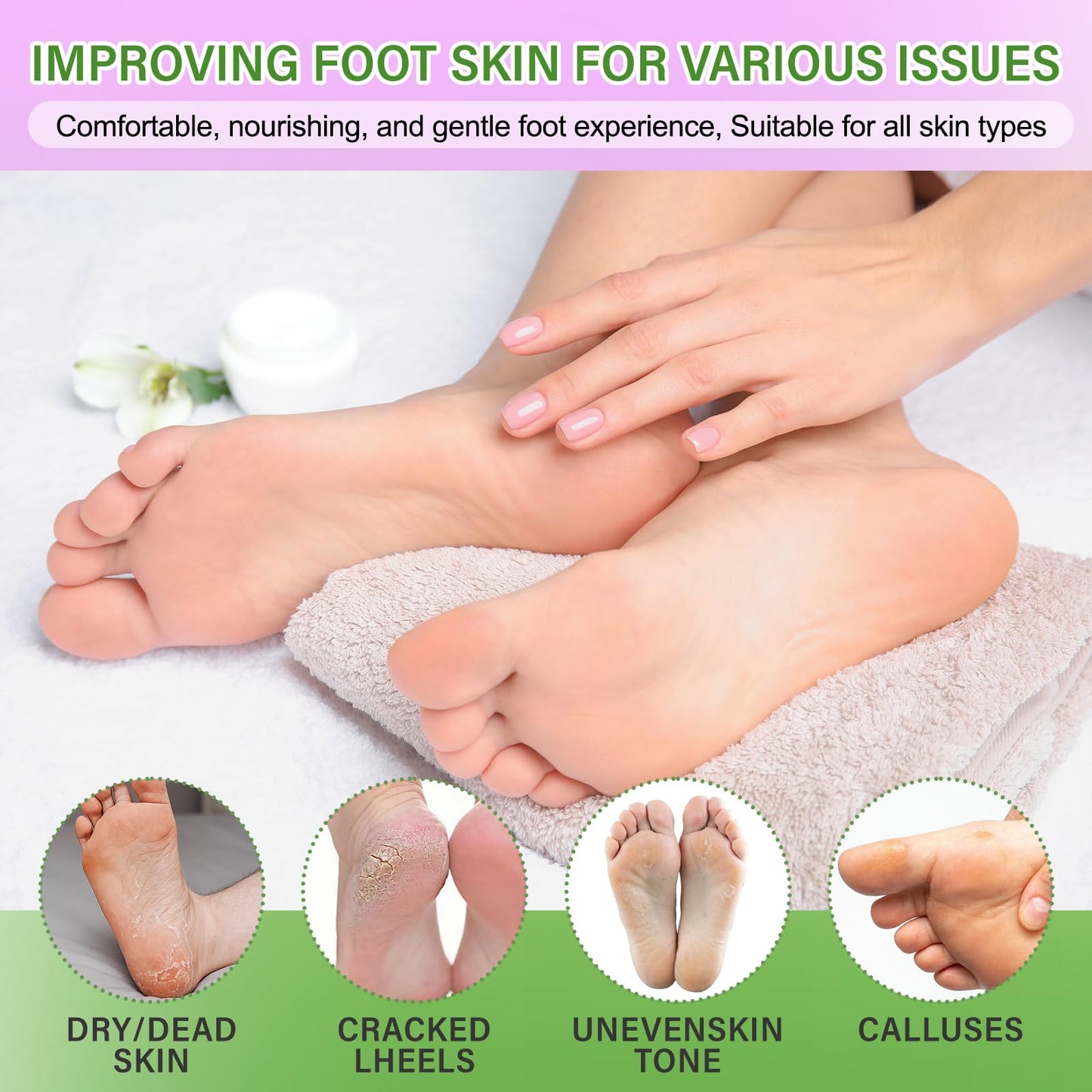 BESNEL 8Pack Moisturizing＆Foot Peeling Foot Mask, Teacher Appreciation Gifts, Hydrating Foot Masks Dry Cracked Feet, Soothing Moisturizer Socks Repair Rough Heels＆Baby Soft Feet(8Pack)