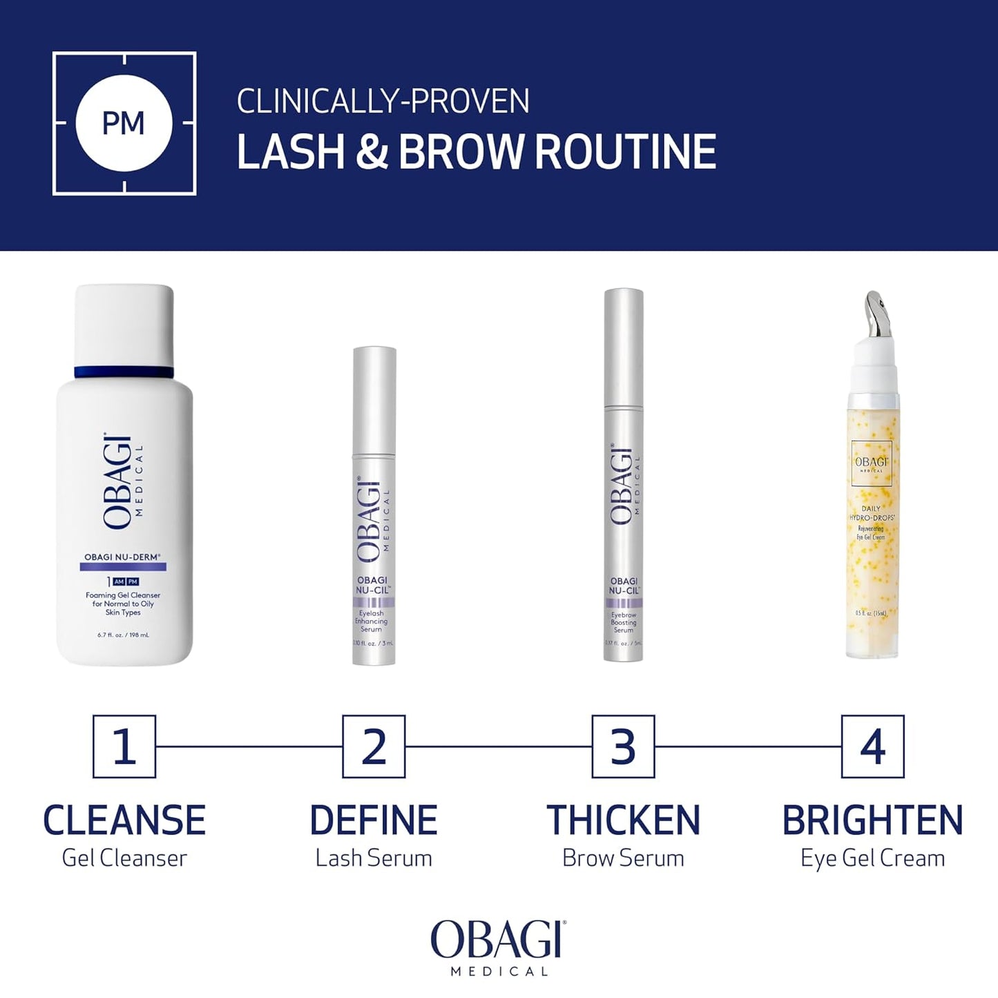 Obagi Eyelash Enhancing Serum - Nourishing Biotin Formula for Thicker, Defined Lashes | 0.5 oz