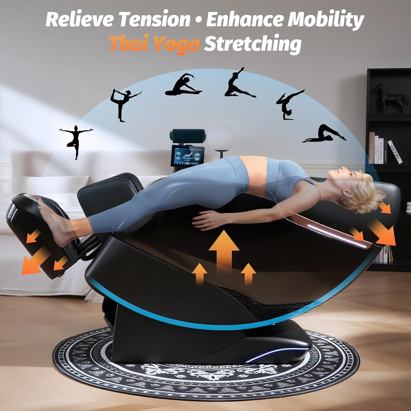 Full Body Massage Chair - Zero Gravity SL-Track Shiatsu Recliner with AI Voice Control | G6 Black, Heating & LED Remote