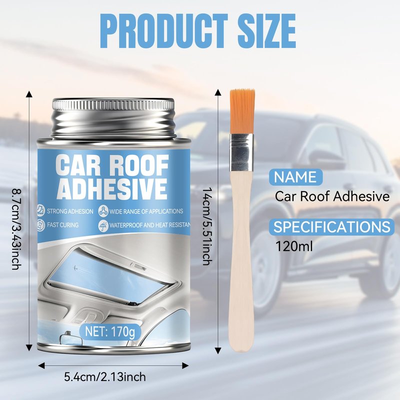kuailaya Headliner Adhesive, Headliner Glue Car Upholstery Glue Strong Adhesion Quick Repair Flexible High Durability and Weather Resistance for Automotive Interiors Fabric Leather, 120ml