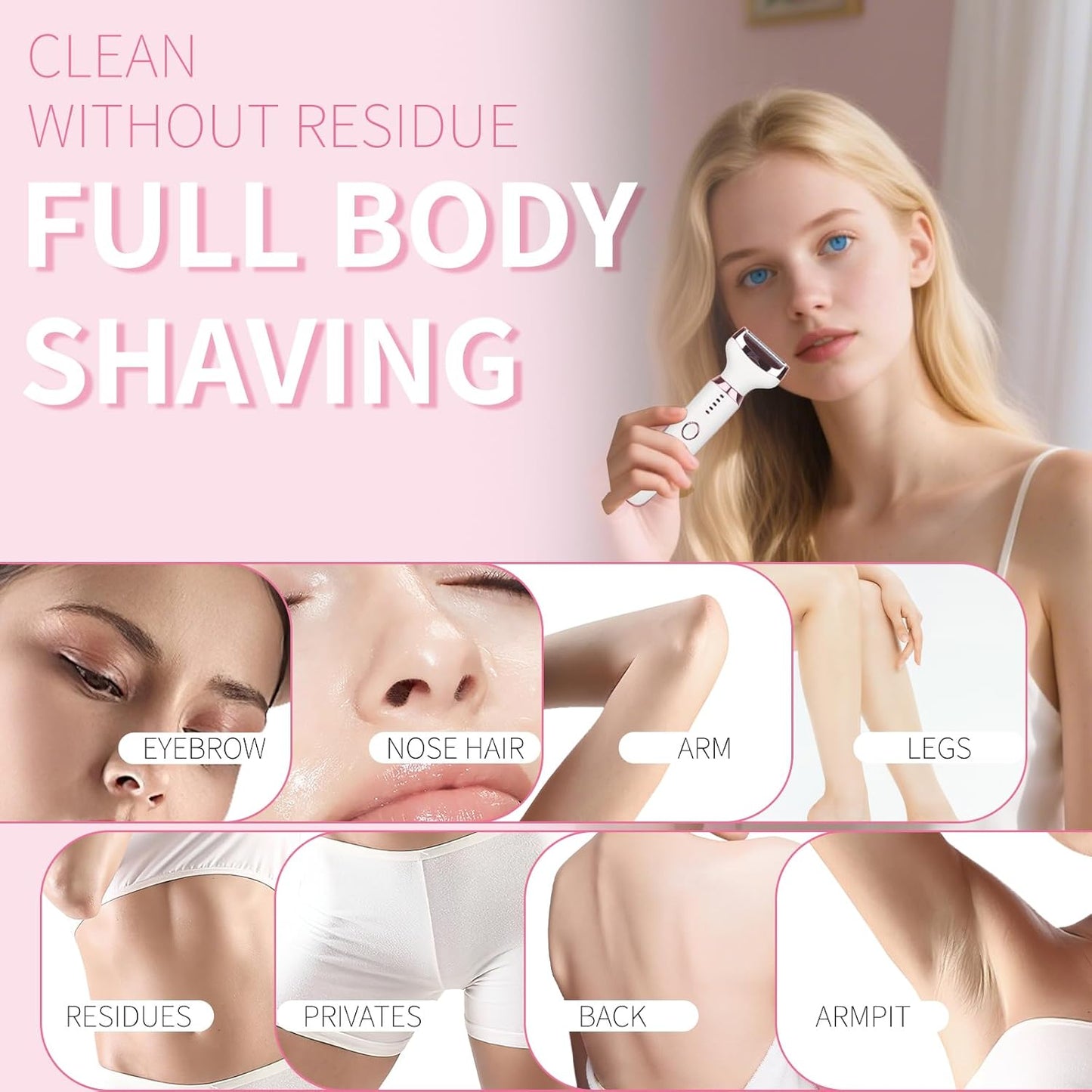 Electric Razor for Women & Men - 4-in-1 Wet & Dry Hair Removal Kit | Rechargeable with LED Display (Multicolor)
