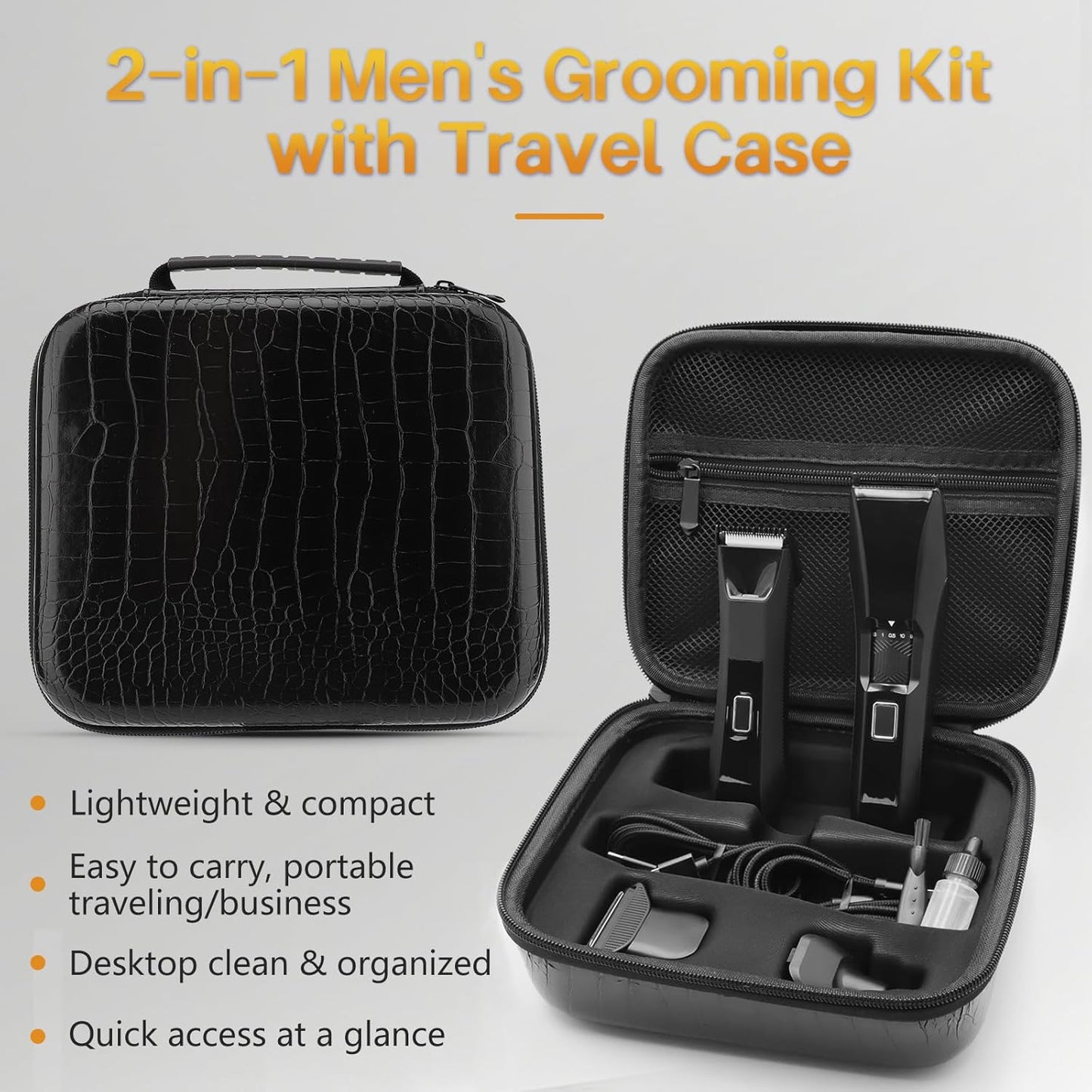 Beatslm Beard Trimmer for Men - All-in-One Waterproof Grooming Kit | Rechargeable, LED Display, Travel Case