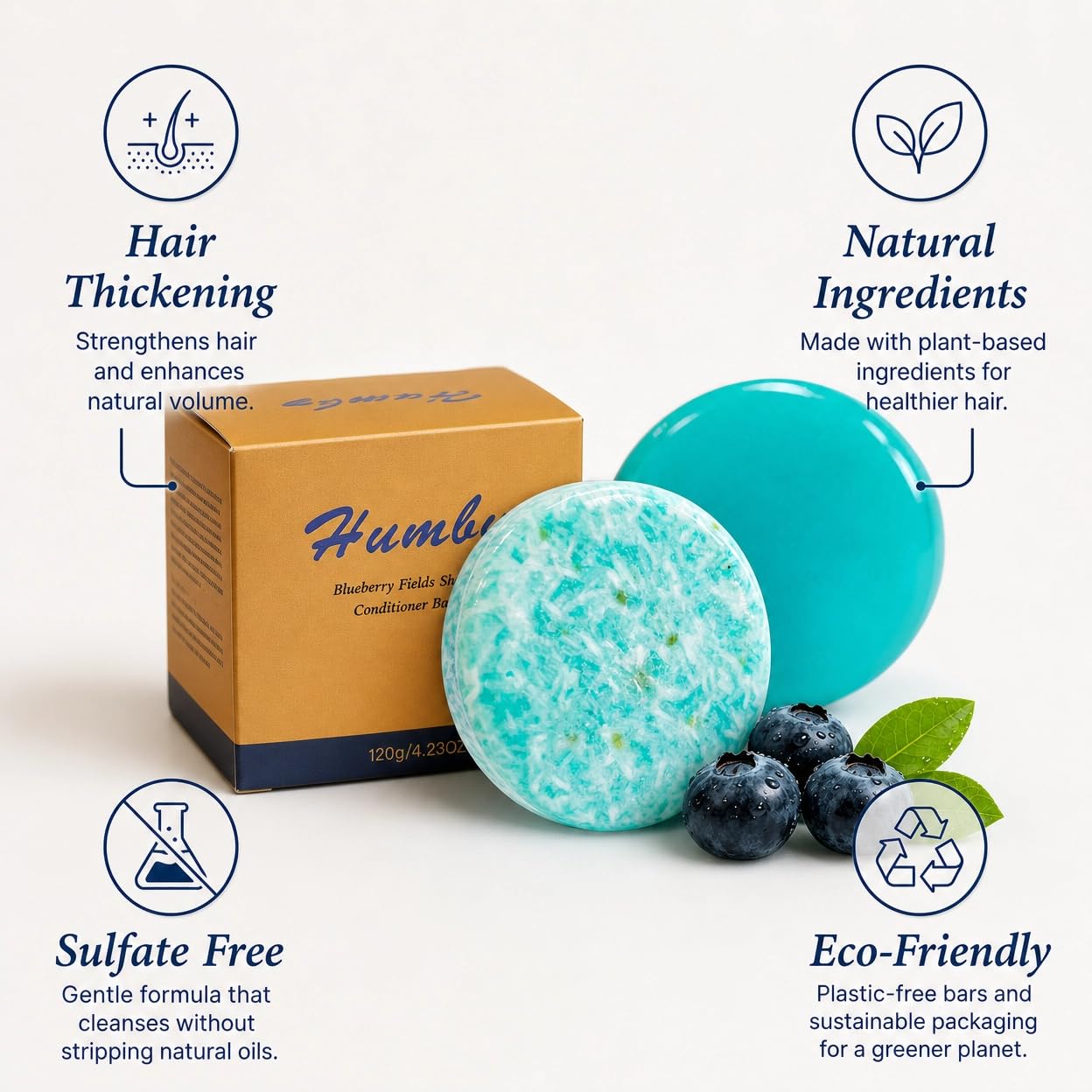 Biotin Shampoo and Conditioner Set for Thinning Hair, Volumizing Hair Growth Shampoo for Women & Men, Sulfate Free Rosemary & Blueberry Hair Care for Dry Damaged Hair