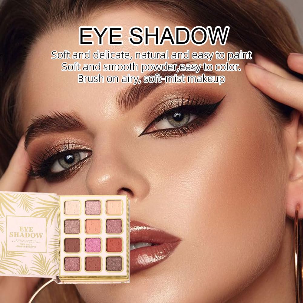 Wenrny Foldable All in One Makeup Palette,20 Color Book Syles Makeup Palette Set with 12 Color Eyeshadow,4-color Highlighter & Blush and 4 Colors Lipstick,All-in-One Face Highlighter Pallet