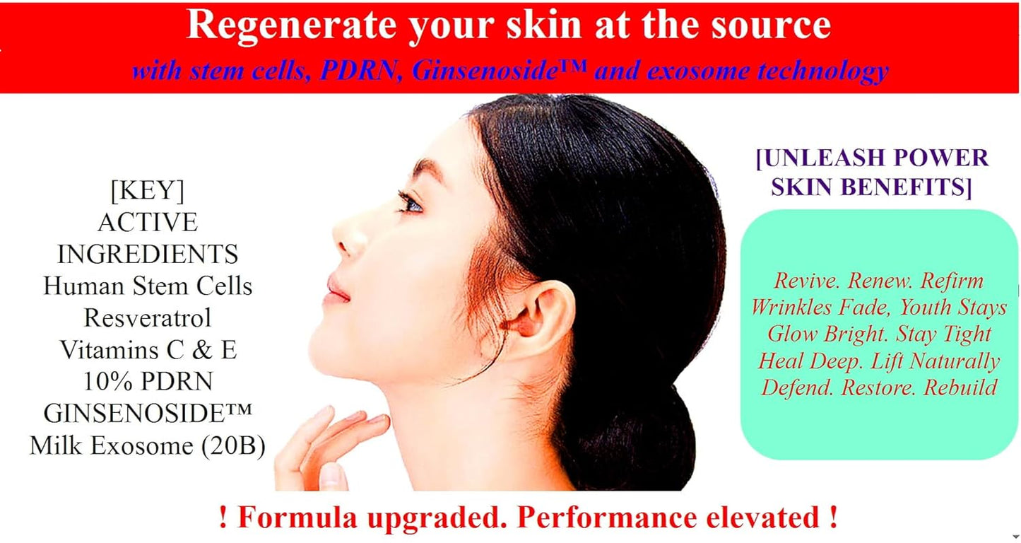 Human Stem Cell & PDRN Anti-Aging Serum - 12 Vials (120ml) for Youthful, Radiant Skin