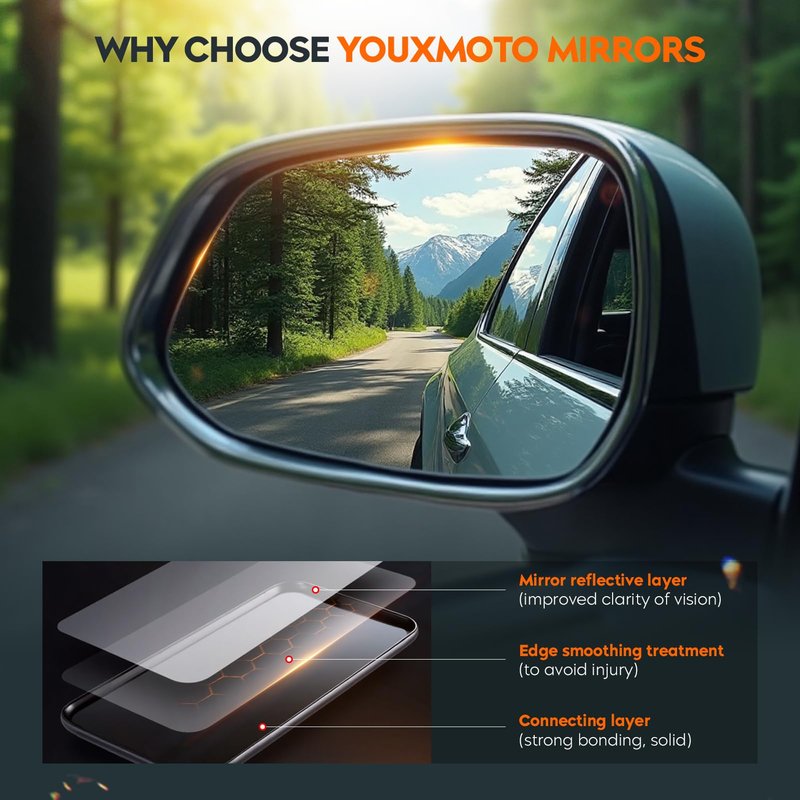 Youxmoto Driver Left and Passenger Right Heated Side Mirror Glass for 2003-2006 Chevy Silverado Avalanche Suburban 1500 2500 3500 Tahoe, GMC Sierra Yukon, Cadillac Escalade 88944391