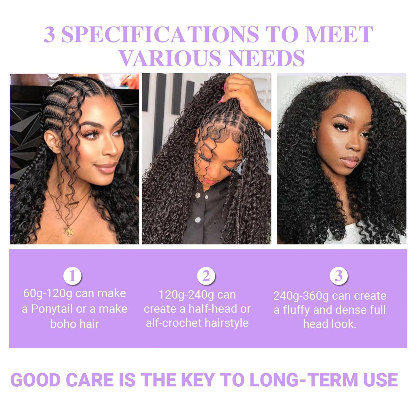 Sterly Burmese Curly Crochet Human Hair for Black Women 120g Miracle Konts Crochet Human Hair Bundles 18 Inch Pre-Separated Feather Crochet Hair Premium Reusable Natural Black