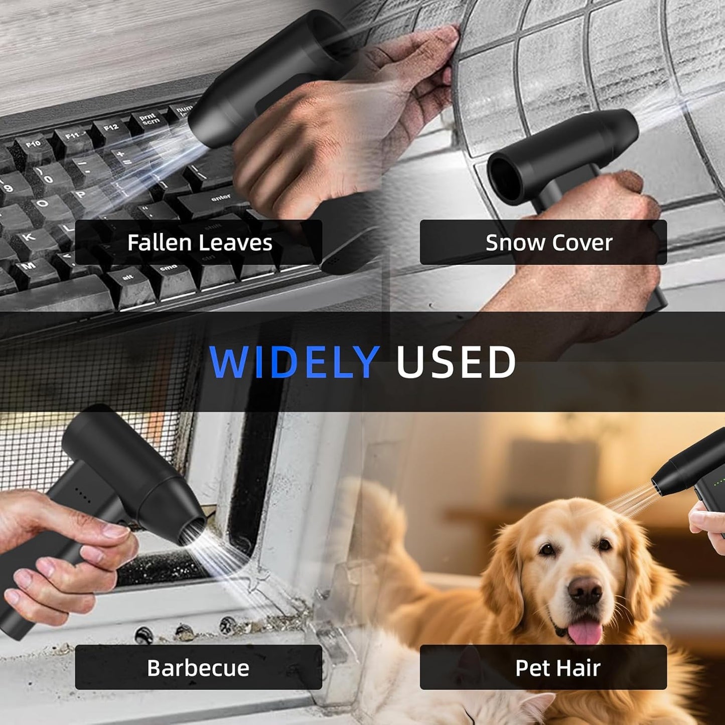 Electric Compressed Air Duster - Cordless Mini Blower & Vacuum Cleaner Kit | 180,000 RPM, 5 Speed, USB-C for PC, Keyboards, Home & Car