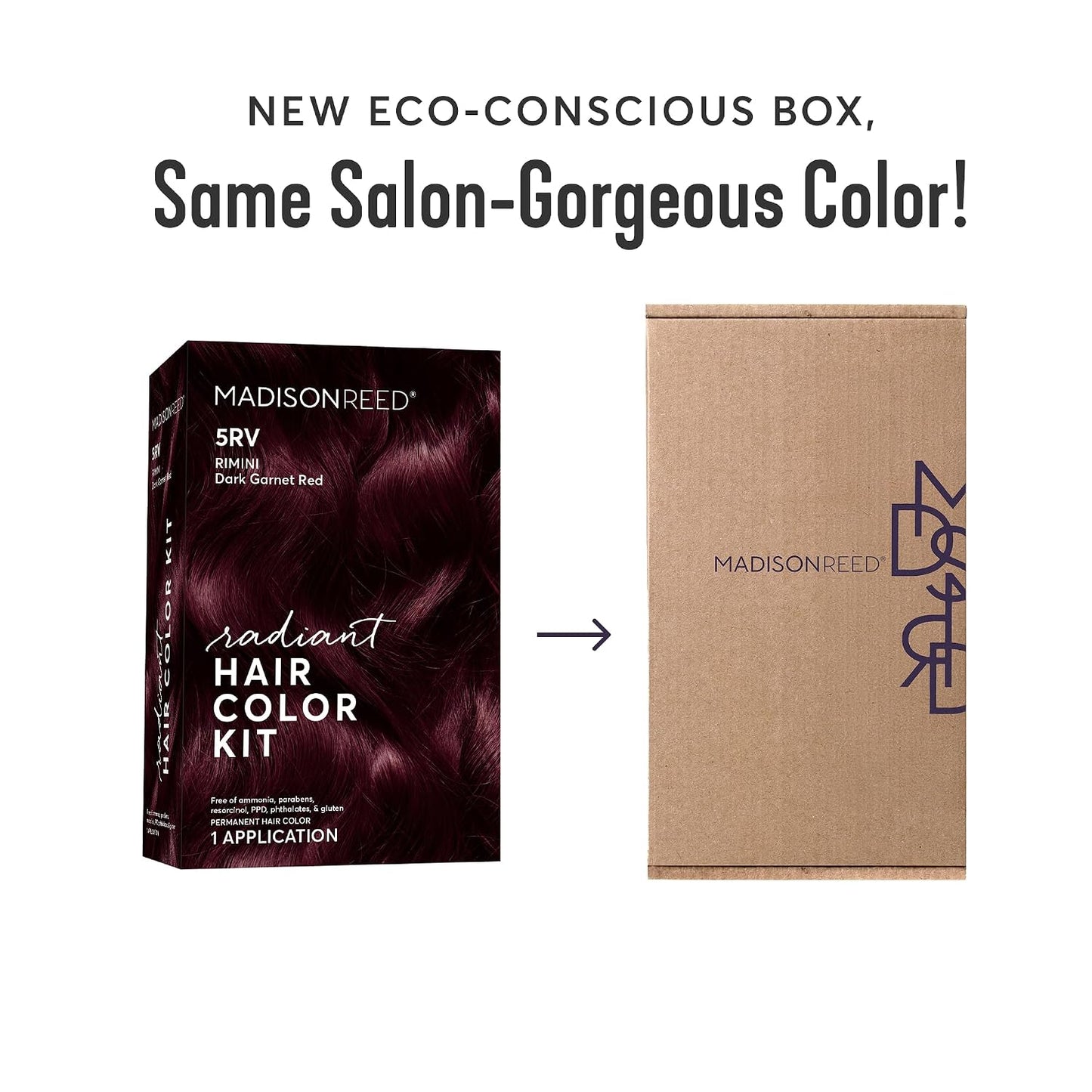 Madison Reed Radiant Hair Color Kit - 5RV Dark Garnet Red | Vivid Permanent Dye for Bold Color & Maximum Shine