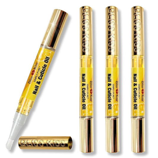 Crisp Fragrance Nail Oil Cuticle Pens - Vitamin E & Jojoba Nail Strengthener for Brittle Nails | 4-Pack