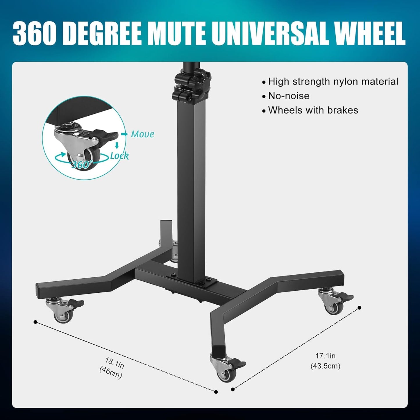 Adjustable Rolling Tattoo Tray Cart - Stainless Steel Workstation with Lockable Wheels | Mobile Trolley for Tattoo Studios & Barbershops