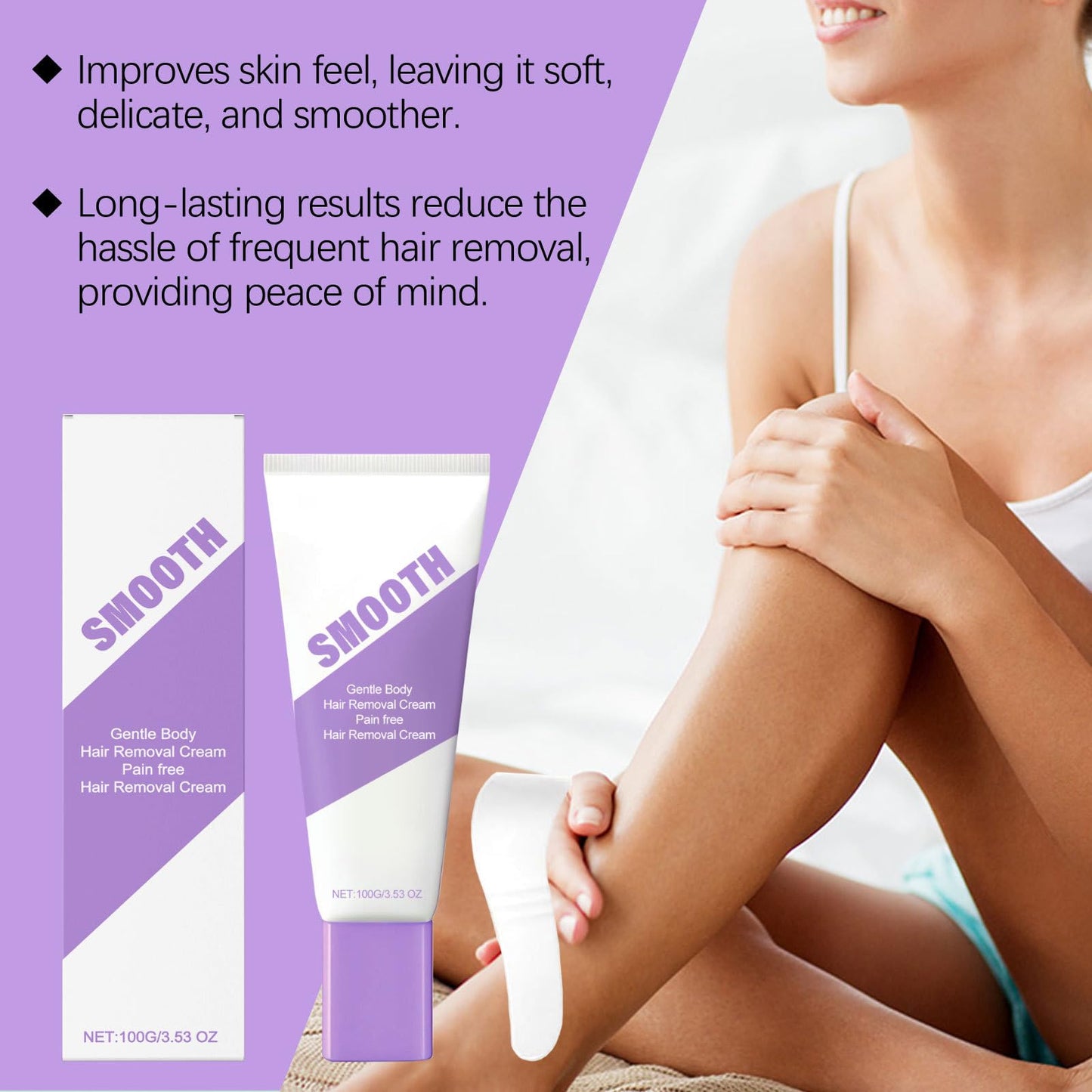 2PC phofaysmooth Hair Removal Cream for Sensitive Skin Women and Men –Fast-Acting,Dermatologist-Recommended with Aloe & Hyaluronic Acid for Arms,Legs,Chest,Pubic Area,Stomach,Bikini Line