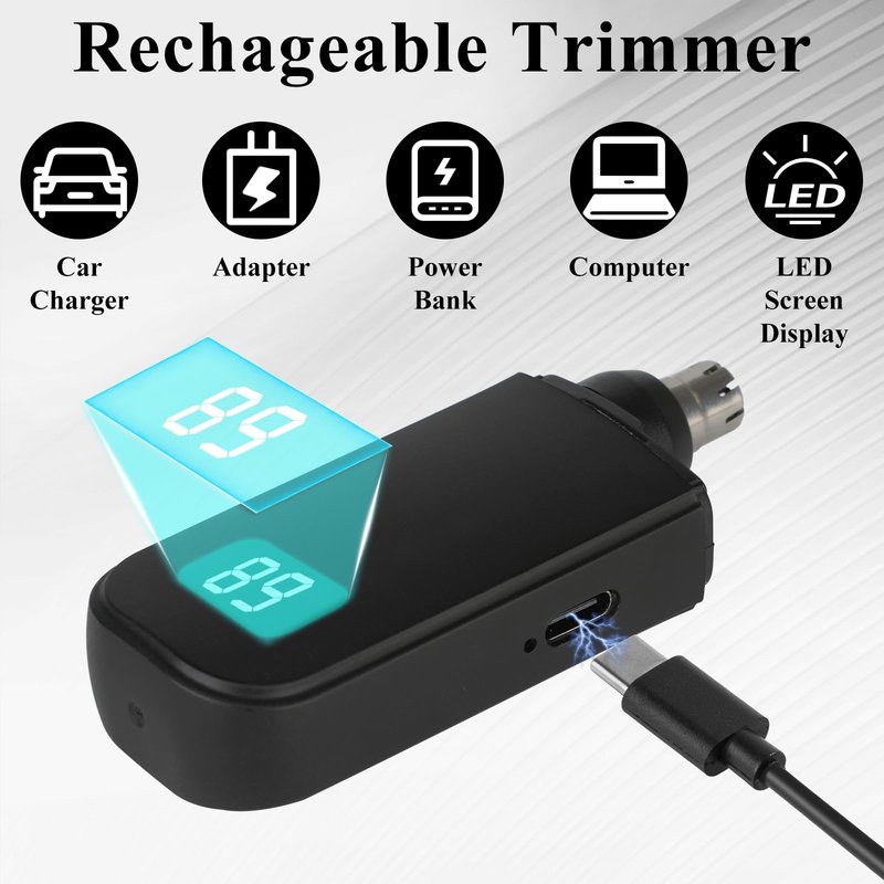 Yunmiss Portable Nose and Ear Trimmer Clipper for Men Women,2026 Professional LED Dsiplay Nose Hair Trimmer with Powerful Motor and Dual-Edge Blades for Smoother Cutting Mini Travel Size (Black)