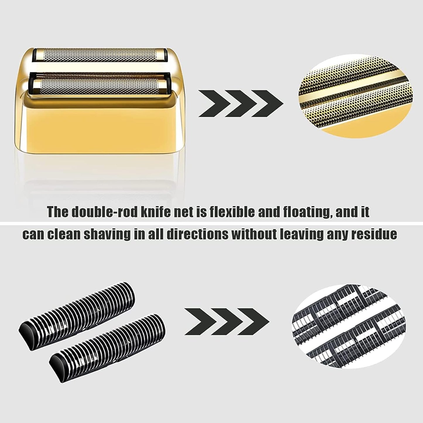 BaBylissPRO Shaver Replacement Foil & Cutters - Gold (2PC) for Double FXFS2
