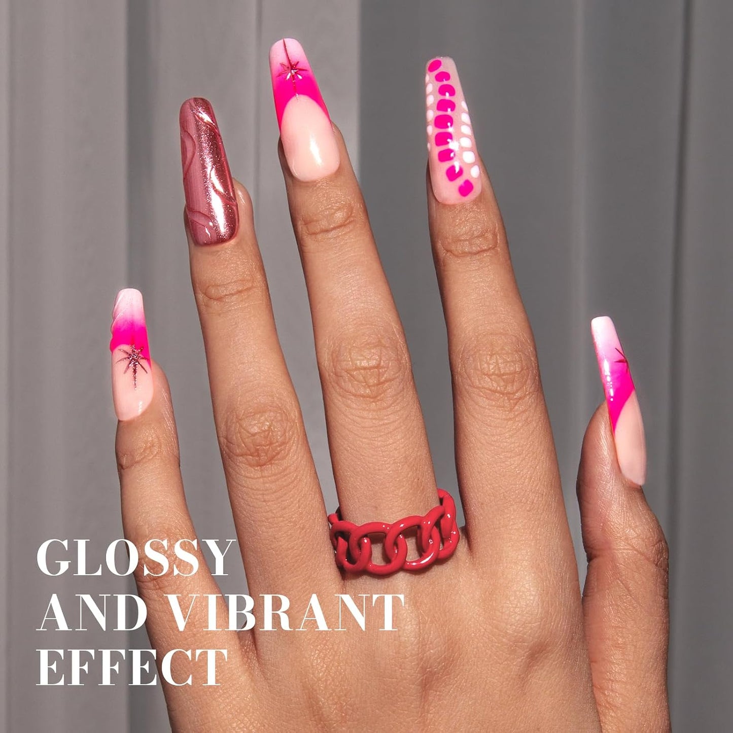 MelodySusie Neon Pink Gel Nail Polish - Bright Hot Pink Soak Off UV LED | 0.5 fl oz for DIY Nail Art & Manicure