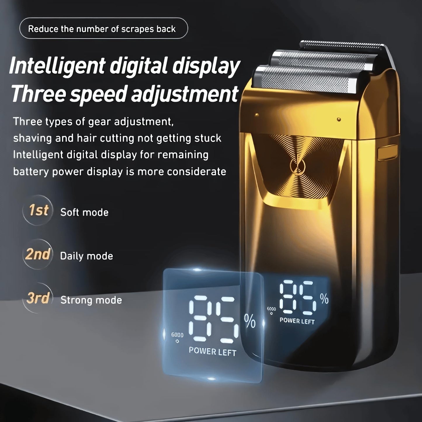 Electric Foil Shaver for Men,Wet Dry Mens Barber Shaver & Trimmer 2 in 1,Professional USB Cordless Rechargeable Razor for Men,LCD Display,Twin Titanium Blades System,Best Gift to Father