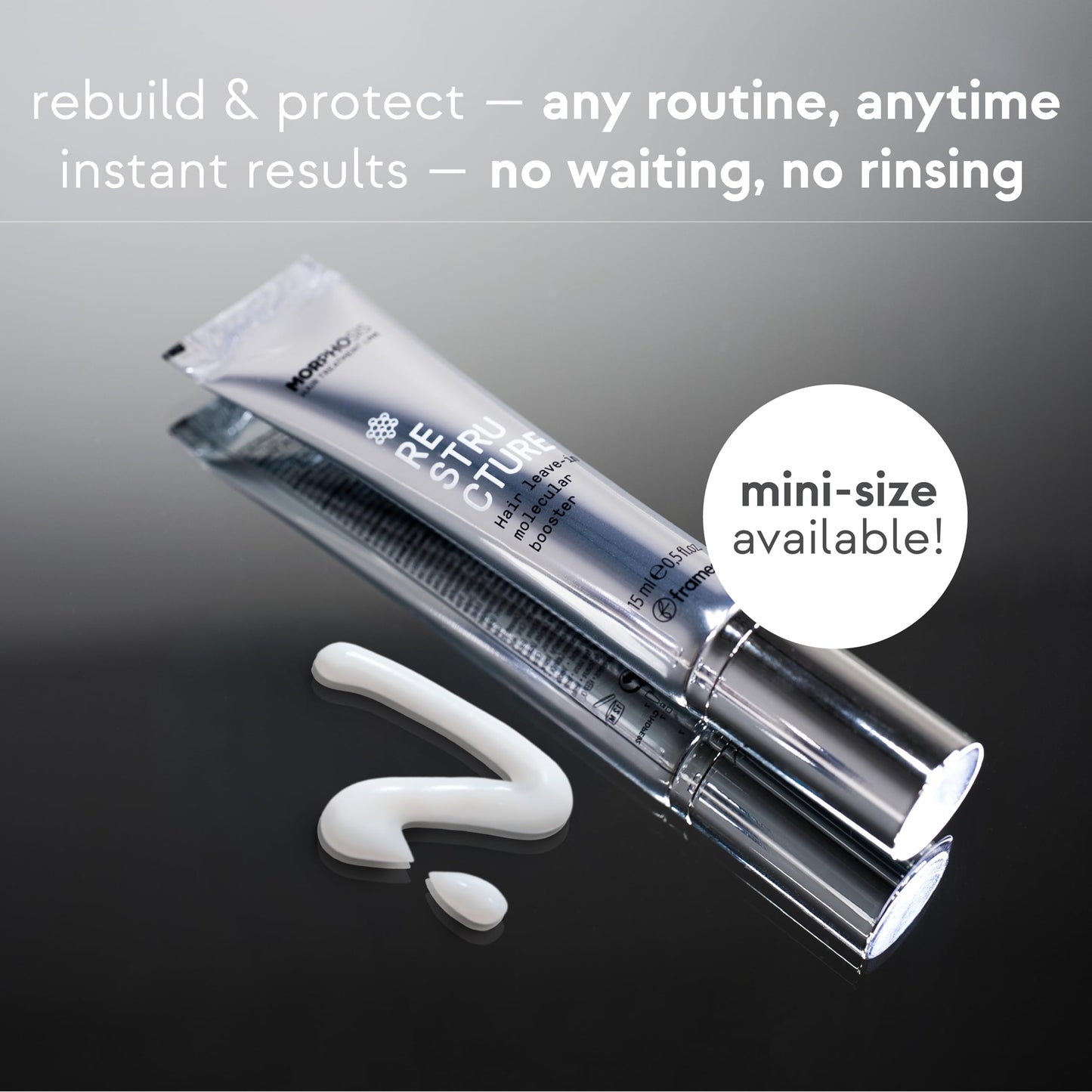 Framesi Morphosis Restructure Leave In Molecular Booster Serum - Hydrating Bond Repair Hair Treatment Detangling Leave In Conditioner for Damaged Hair & Scalp - Split End Repair - Color Safe (15 mL)
