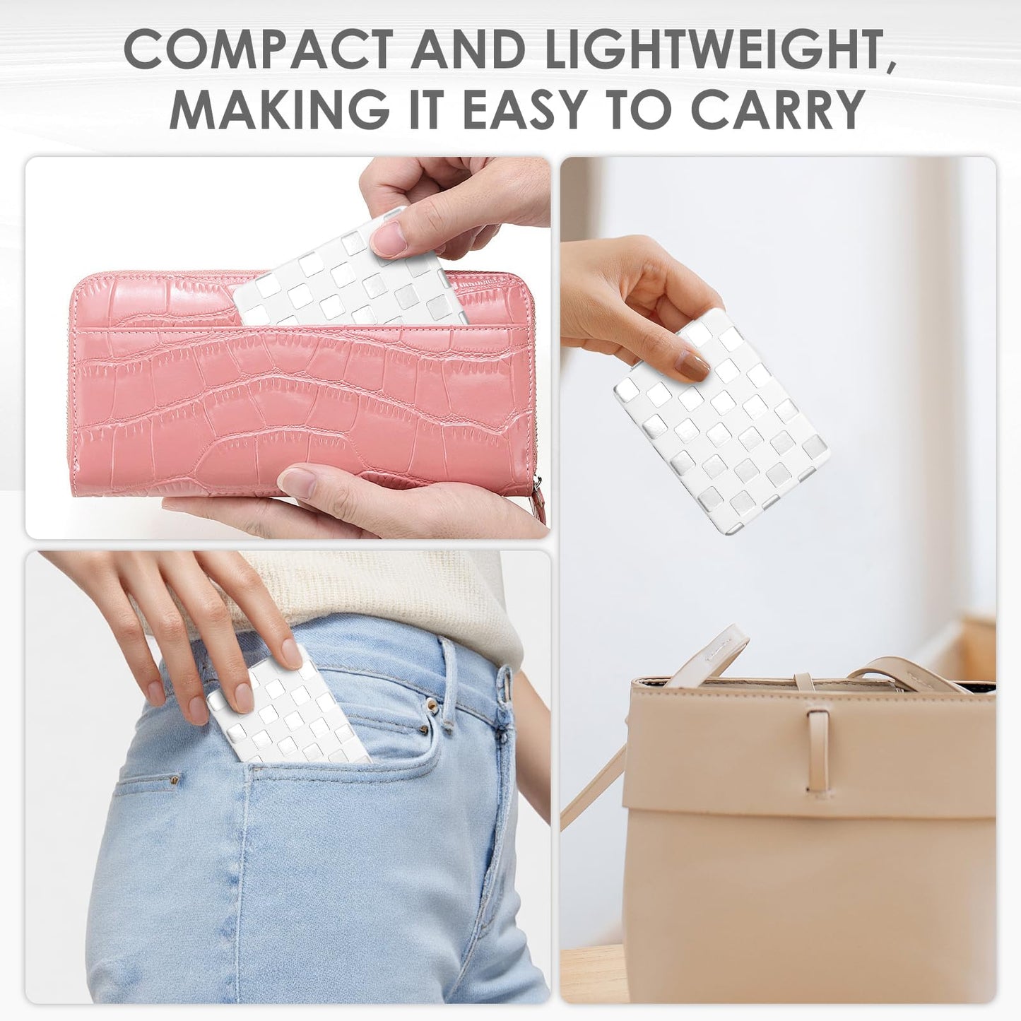 Tavonis Compact Mirror，Unique Contrasting Neon-Toned Checkered Travel Mirror，Pocket Mirror for Women