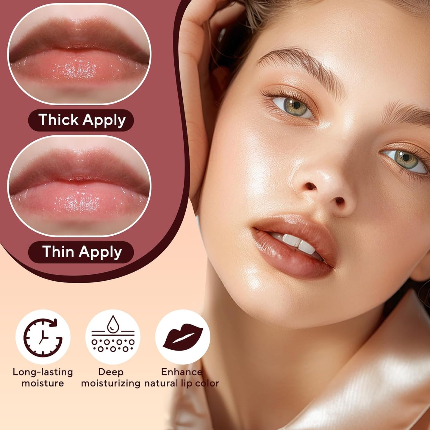 Tinted Lip Balm - Sheer Lightweight Lip Stain for All Skin Tones | Natural Cherry Tint, Pack of Black & Pink
