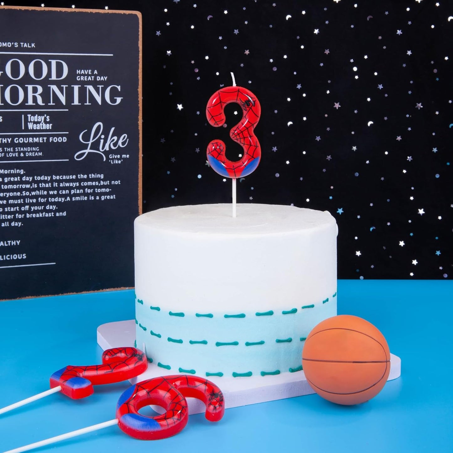 Number 3 Spider Birthday Candles - Cartoon Themed Cake Decor for Parties | 2.76 Inch