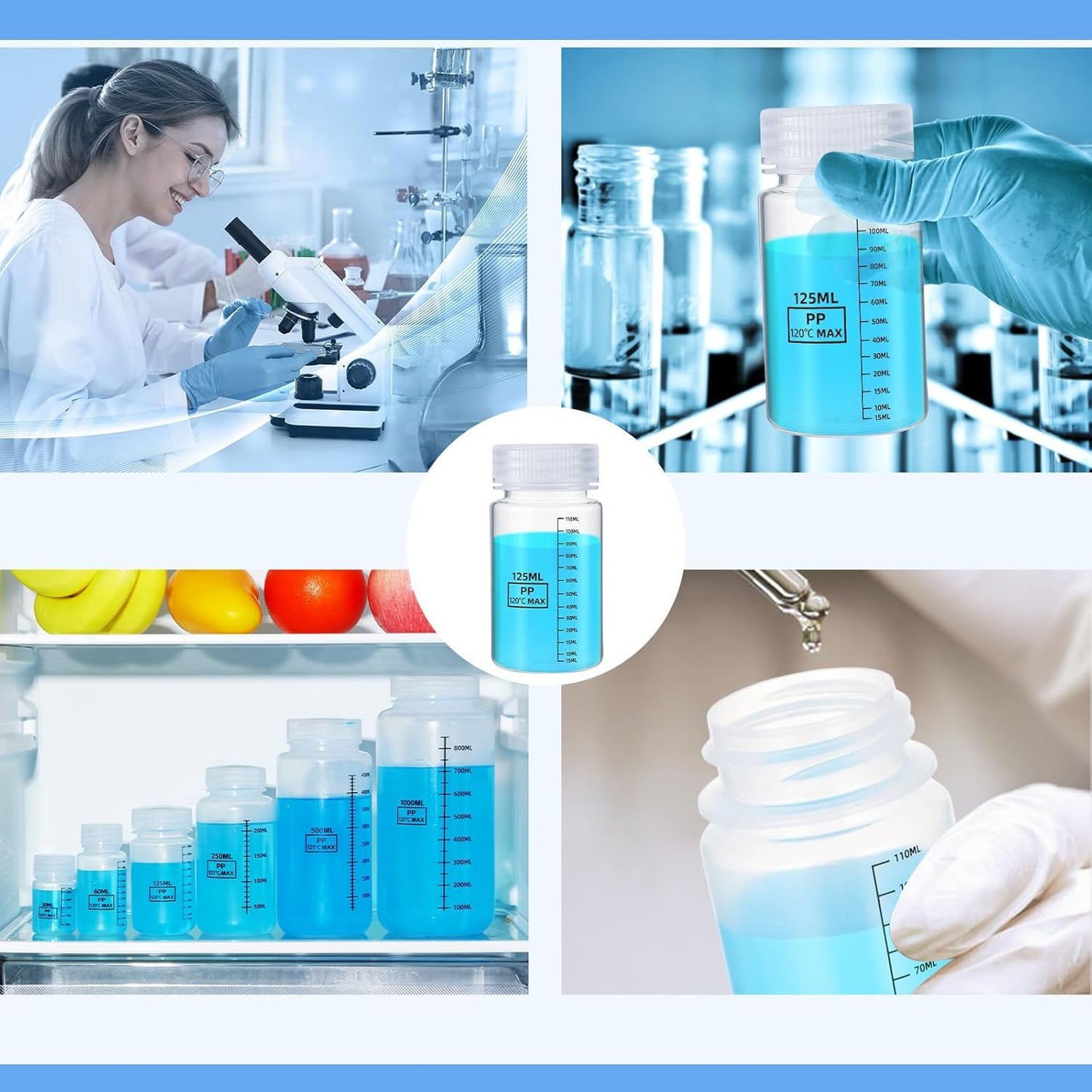 12 Pcs 4oz Plastic Sample Bottles - Clear Liquid Containers for Lab Reagents & Travel | Wide Mouth, Screw Cap