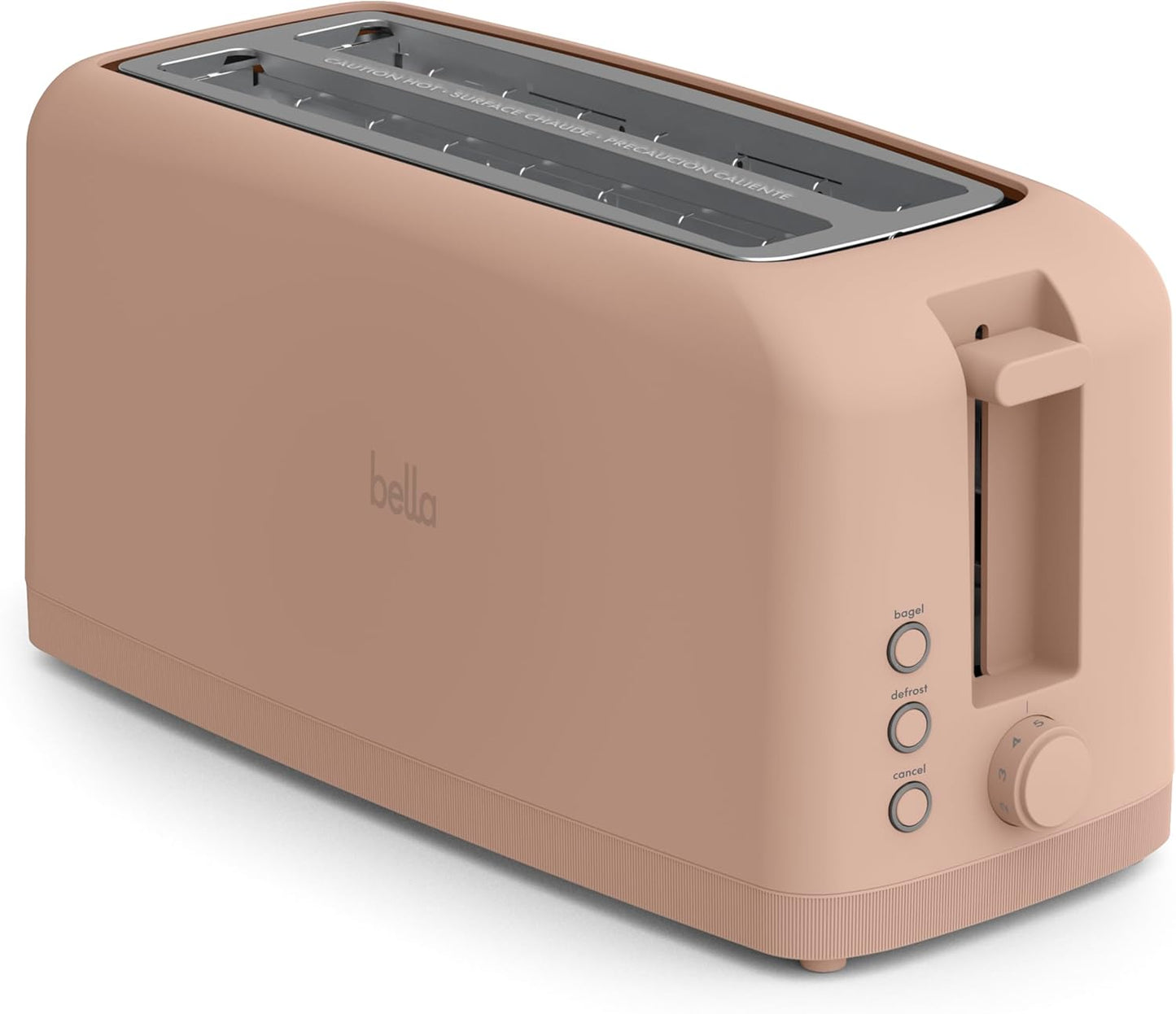 Bella 2 Slice Slim Toaster - 6 Setting Shade Control, 10” Long Slot, Anti-Jam & Auto Shutoff, Oatmilk Color