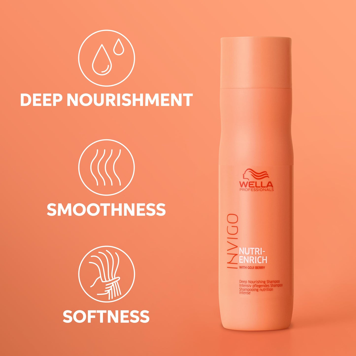 Wella Professionals Invigo Nutri-Enrich Deep Nourishing Shampoo | For Dry or Stressed Hair | 10.1 Fl Oz