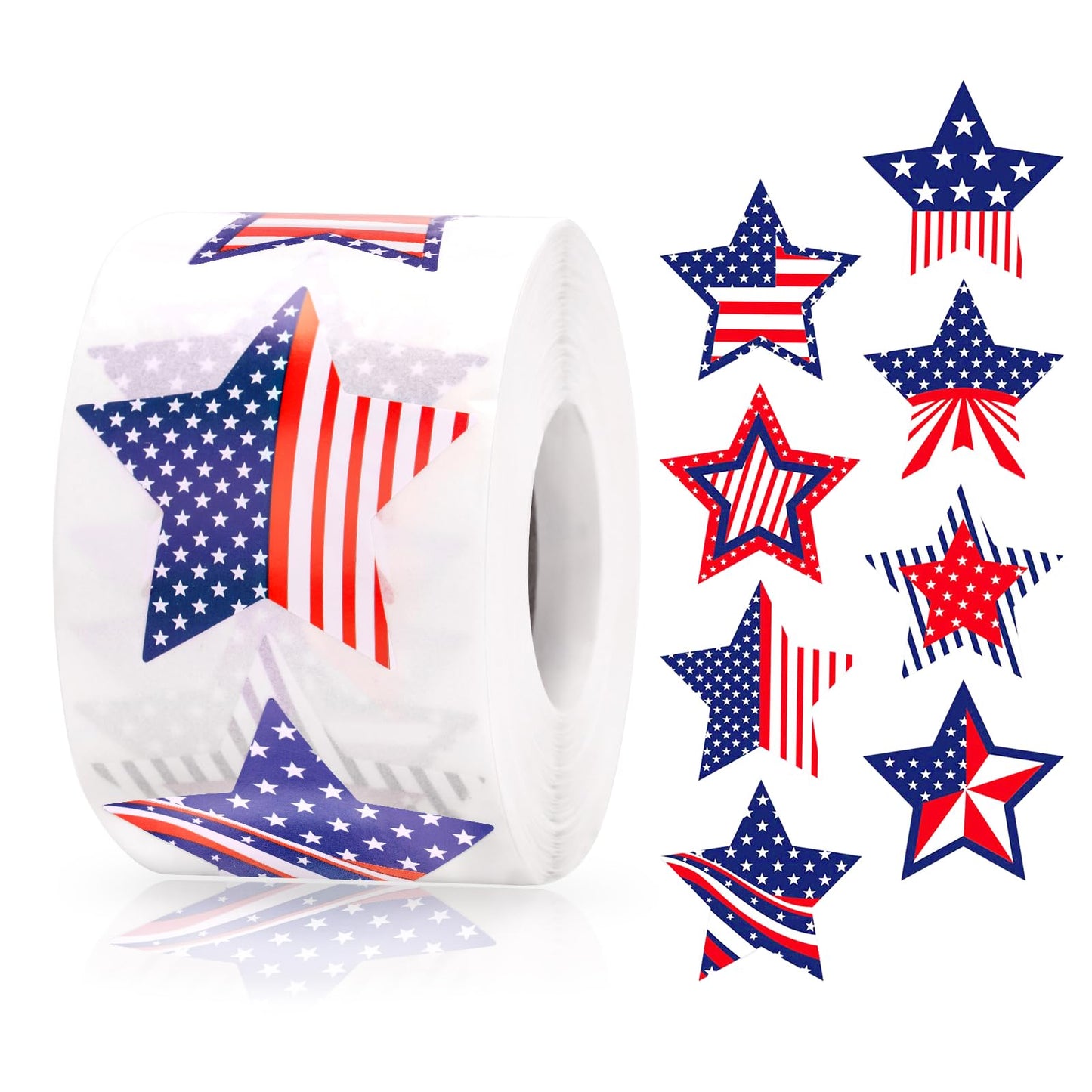 Anwyll American Flag Star Stickers - 500Pcs 1.5Inch USA Patriotic Seals Labels Stickers Self Adhesive 4th of July Sticker Memorial Veterans Day Sticker for 250th Anniversary Independence Day Reward