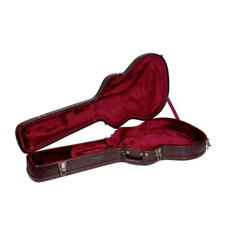 Crossrock Wooden Case for 335 Style 6-String Semi-Hollow Electric Guitars, Vintage Brown (CRW600SABR)