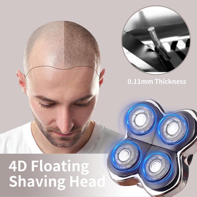 Replacement Head Compatible with Pitbulls Gold PRO,Silver PRO, Platinum PRO,Butterfly Kiss PRO - Hypoallergenic Stainless Steel Shaver Foil Replacement - 4D Floating Razor Blades 3 Pack