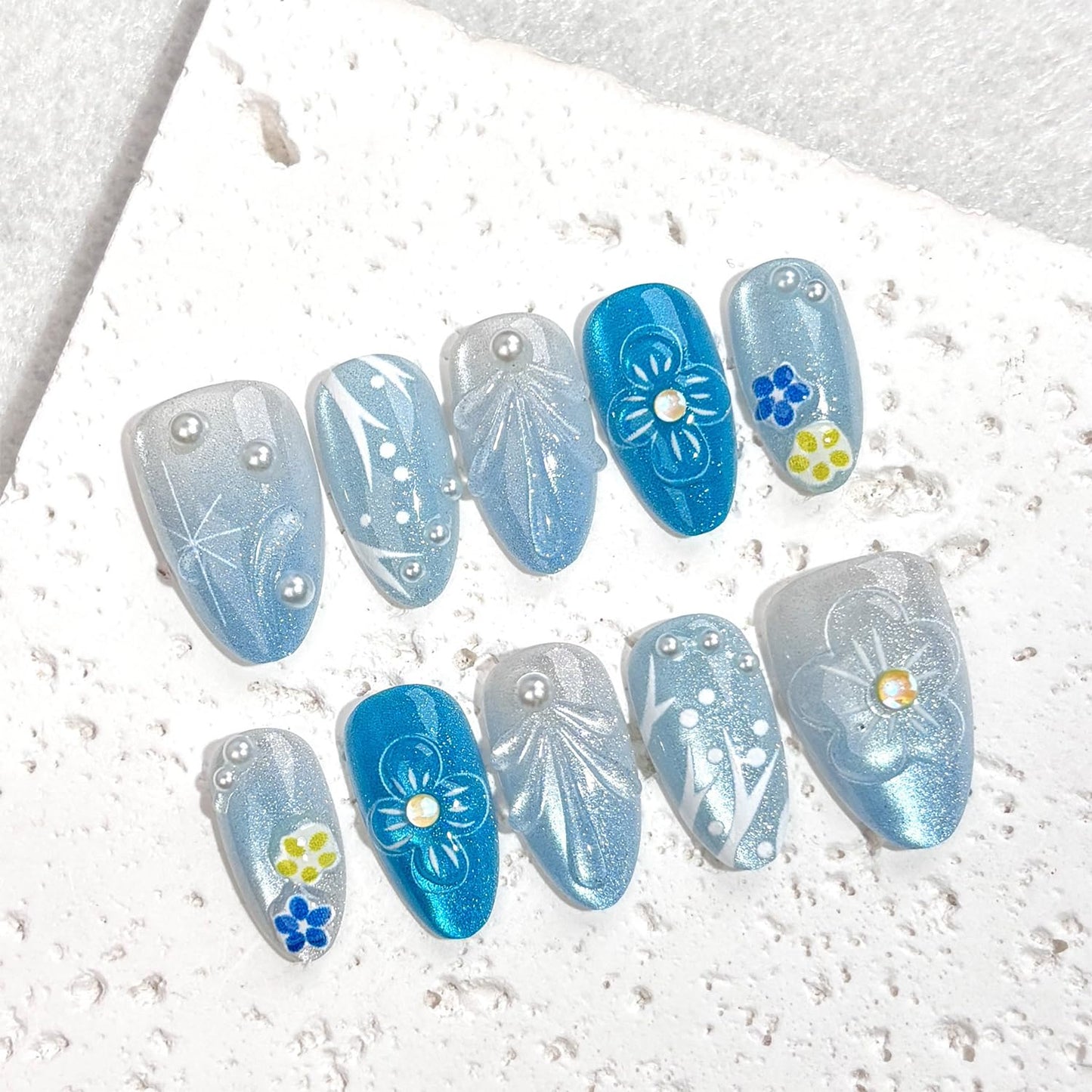 Short Almond Press-On Nails - 24 Pcs French Tip with Leopard Print & Gold Beads | Reusable Acrylic Nail Designs for Women