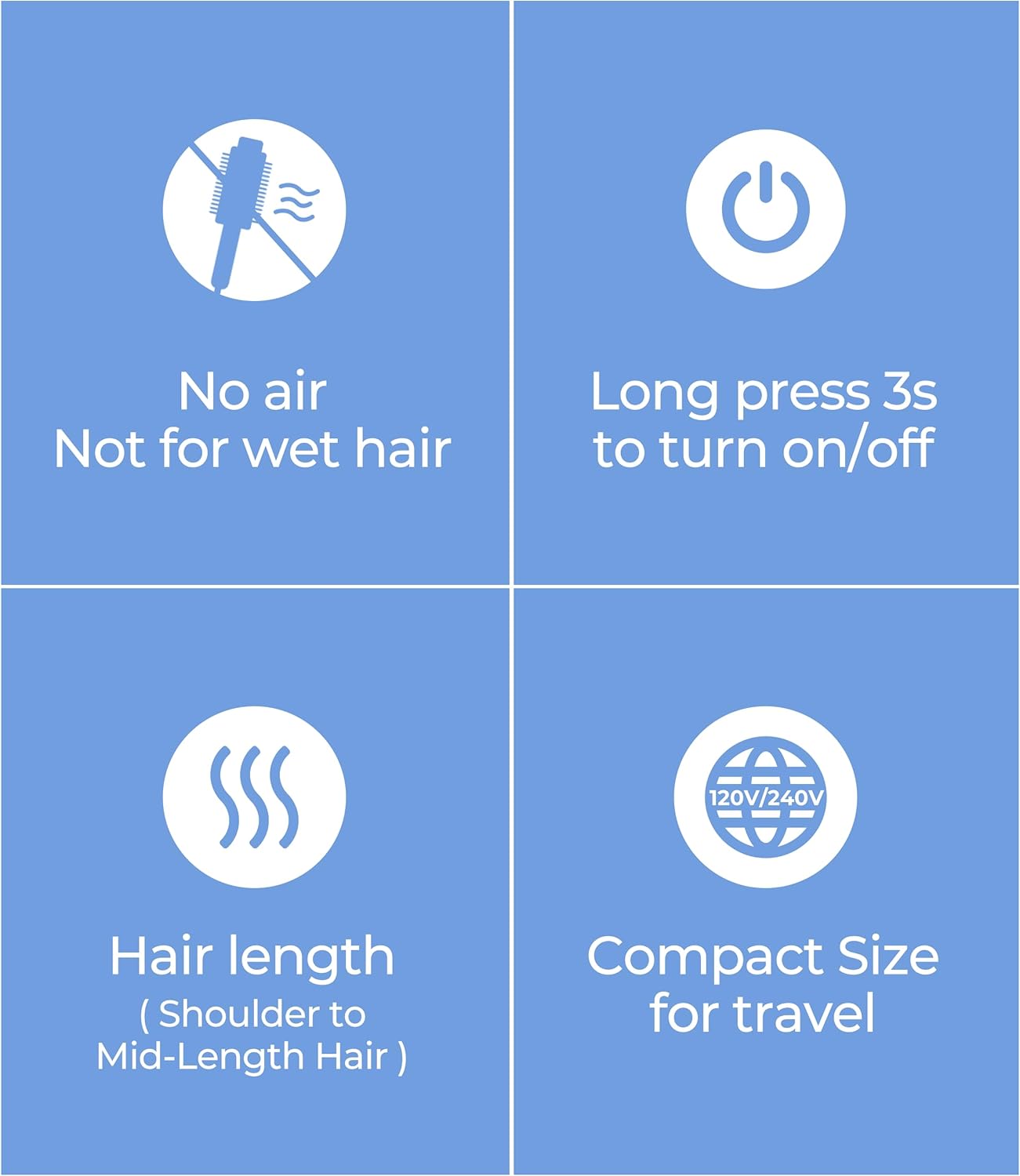 Ionic Thermal Brush - 1.2 Inch Heated Curling Brush with Tourmaline Ceramic Barrel | 3 Heat Settings, Dual Voltage for Travel