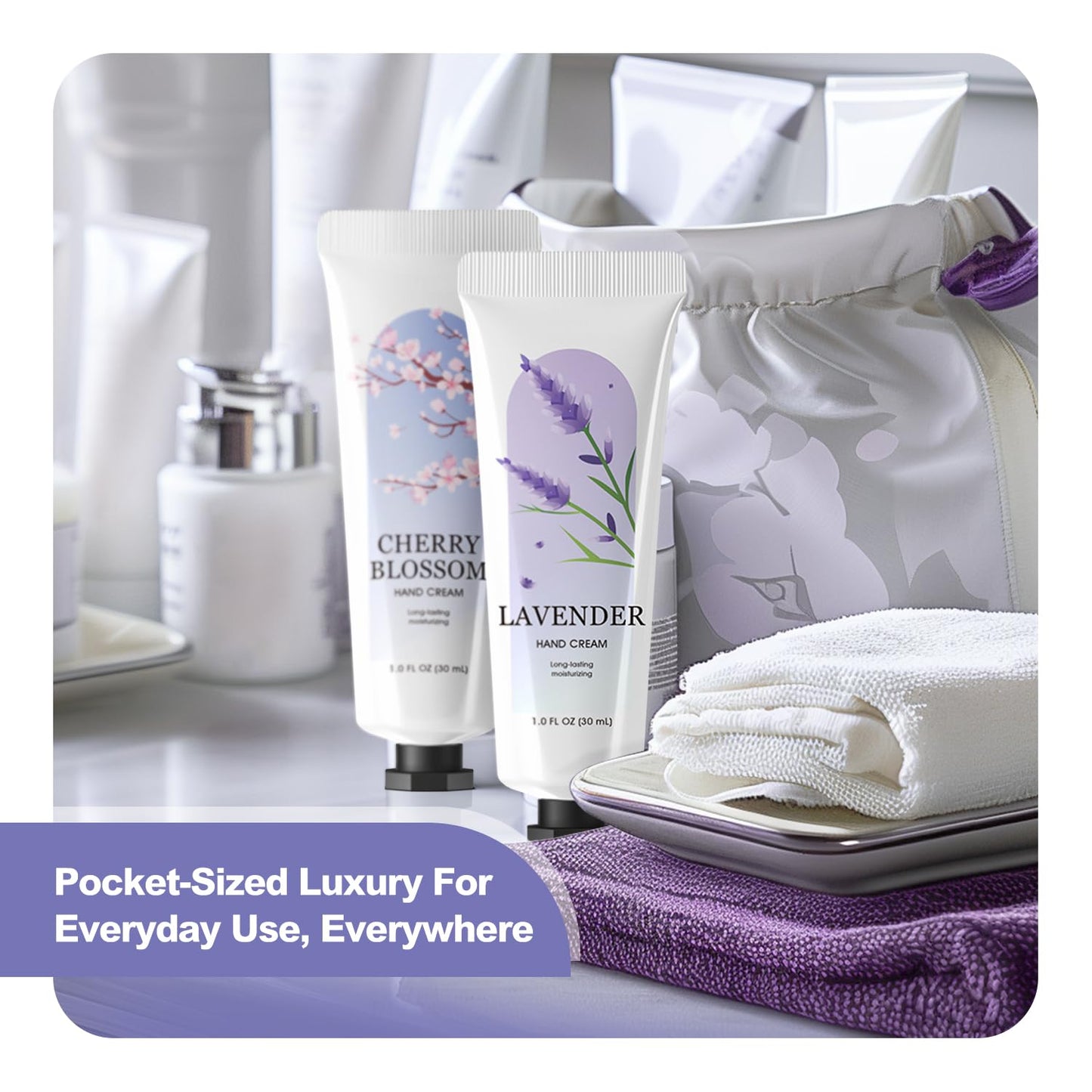 Spa Luxetique Hand Cream Set - 20 Pack Mini Lotion for Dry Cracked Hands | Travel Size 1.0 oz Each, Ideal Mother's Day Gifts