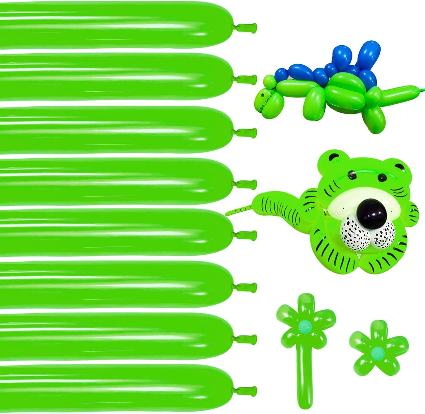 Clear 260 Balloons - Premium Long Skinny Latex Balloons for Animal Creations | 100 Pcs for Kids' Parties