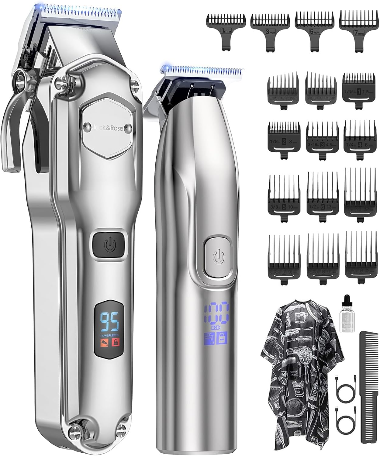 Hair Clippers Set - Cordless Trimmers for Men | Professional Barber Clippers with Precision Blades