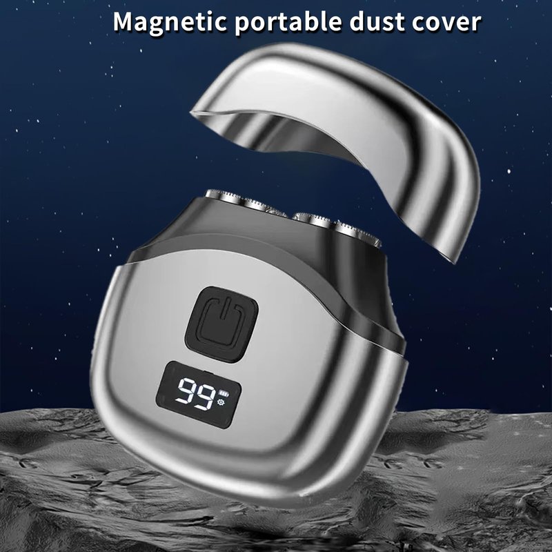 Travel Electric Shaver Compact, Mini Rotary Razor with Double Foil, Washable Head, Type-C Fast Charging, LED Screen
