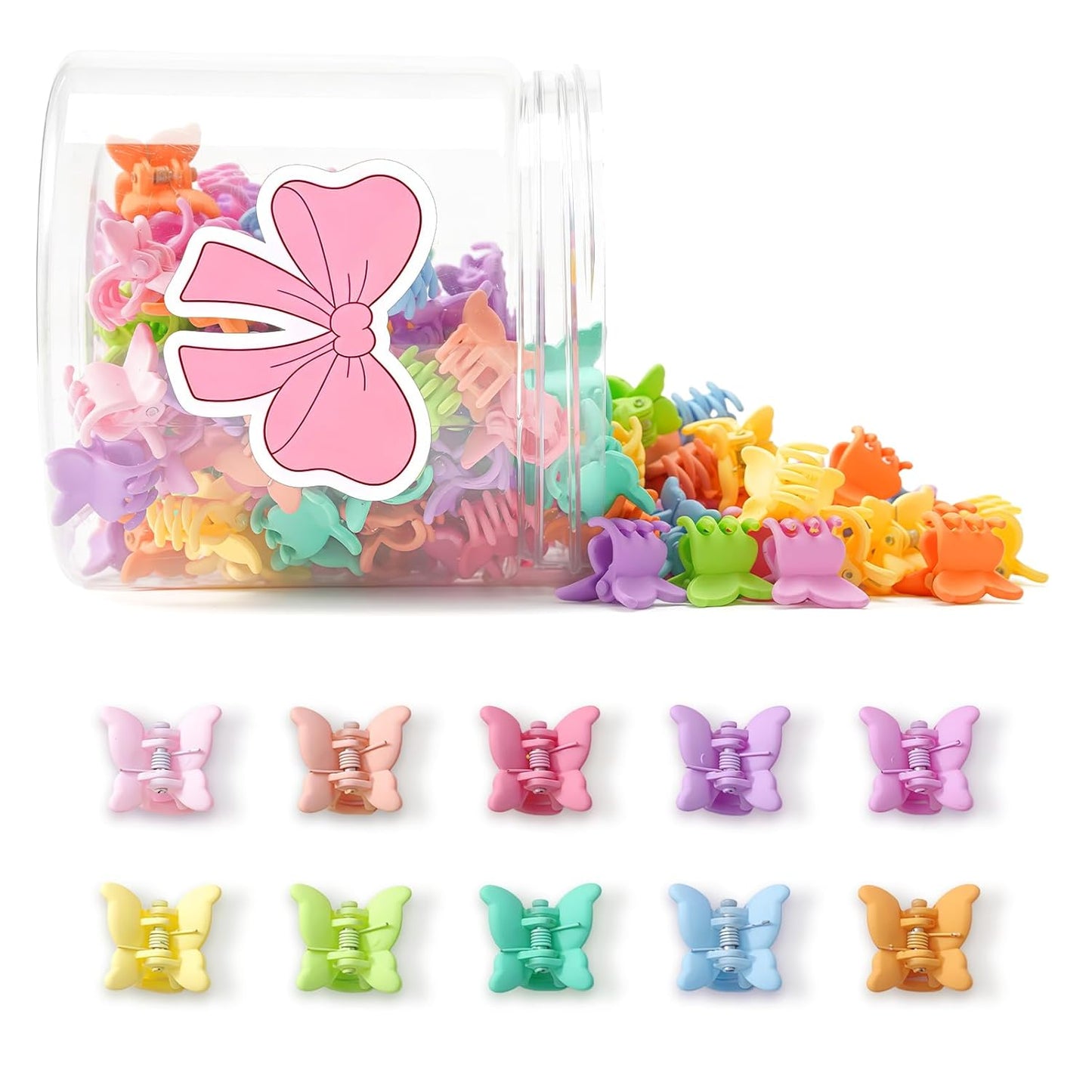 Colorful Mini Flower Hair Clips - 150 Pcs Cute Claw Clips for Girls | Toddler Hair Accessories