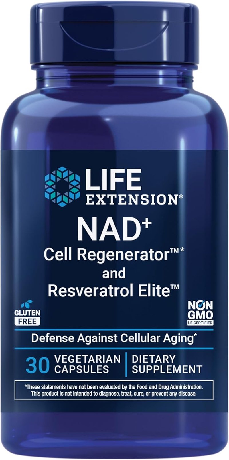 NAD+ Cell Regenerator & Resveratrol Elite - Heart Health Supplement | 30 Vegetarian Capsules