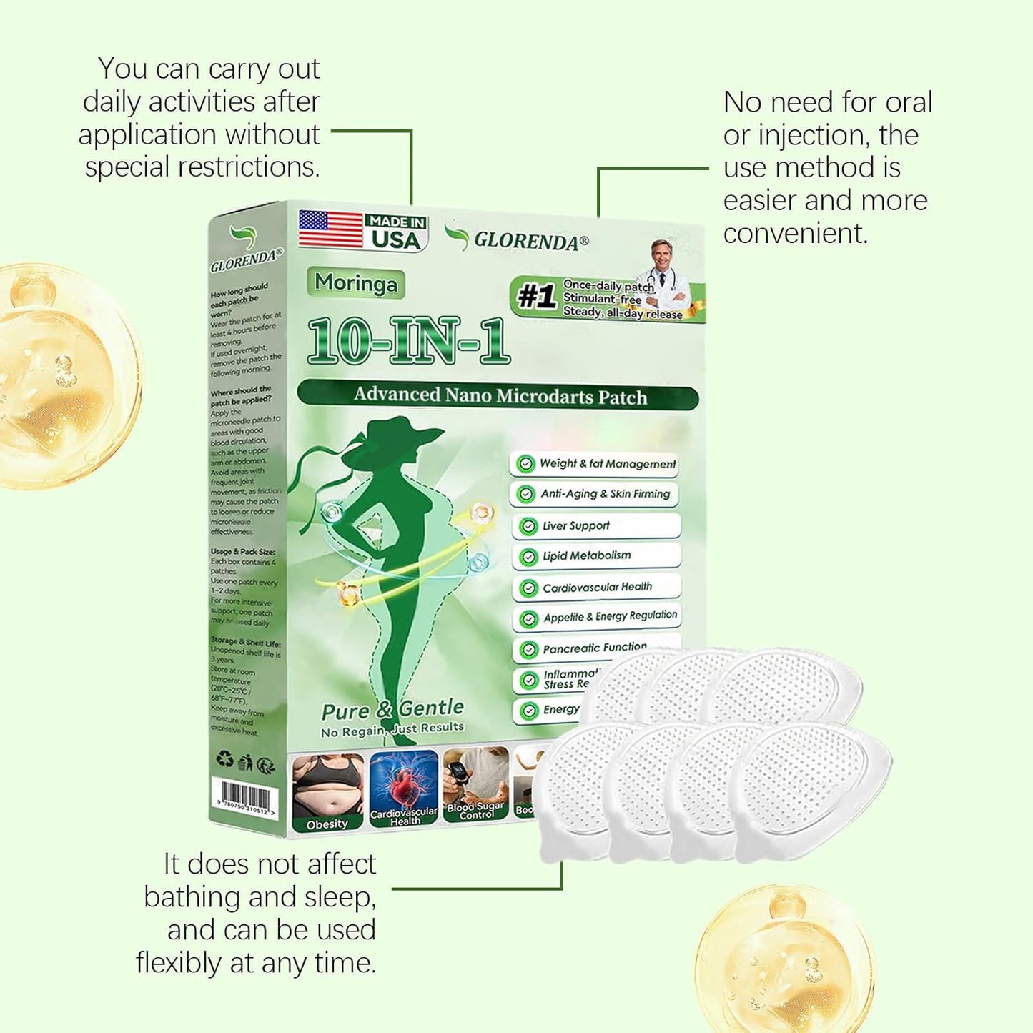 Moringa 10-in-1 Nano Patch - Advanced Natural Skin Care Patches for All Skin Types | 3 Pack