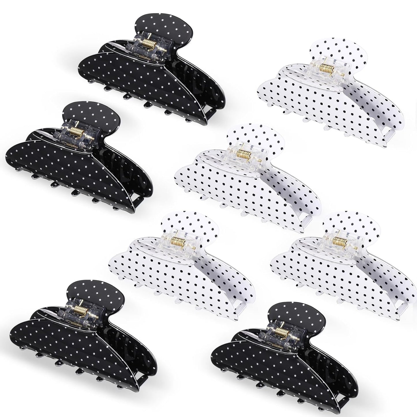 Large Acrylic Hair Claw Clips for Women - 8 Pcs Non-Slip Strong Hold | French Turquoise Color
