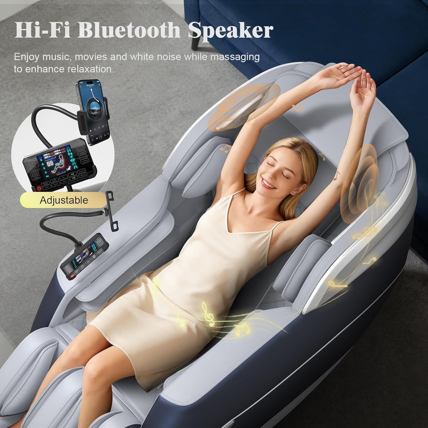 YONISEE 4D Massage Chair - Full Body Shiatsu Recliner with AI Control, Heating & Bluetooth | Zero Gravity SL-Track Design