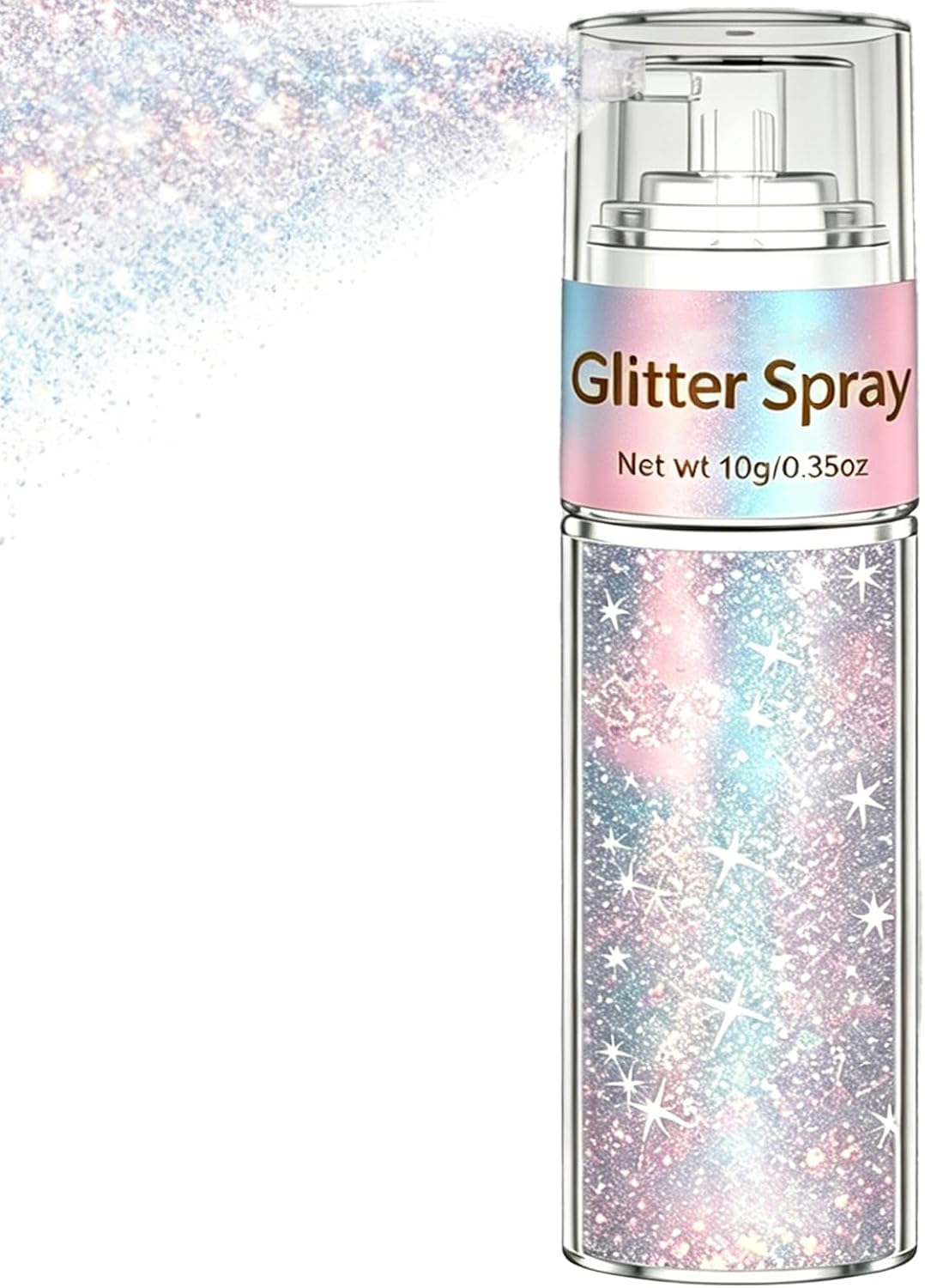 Holographic Hair & Body Glitter Spray - Ultra-Fine Silver-Rainbow Resin for Festivals, Raves & DIY Crafts