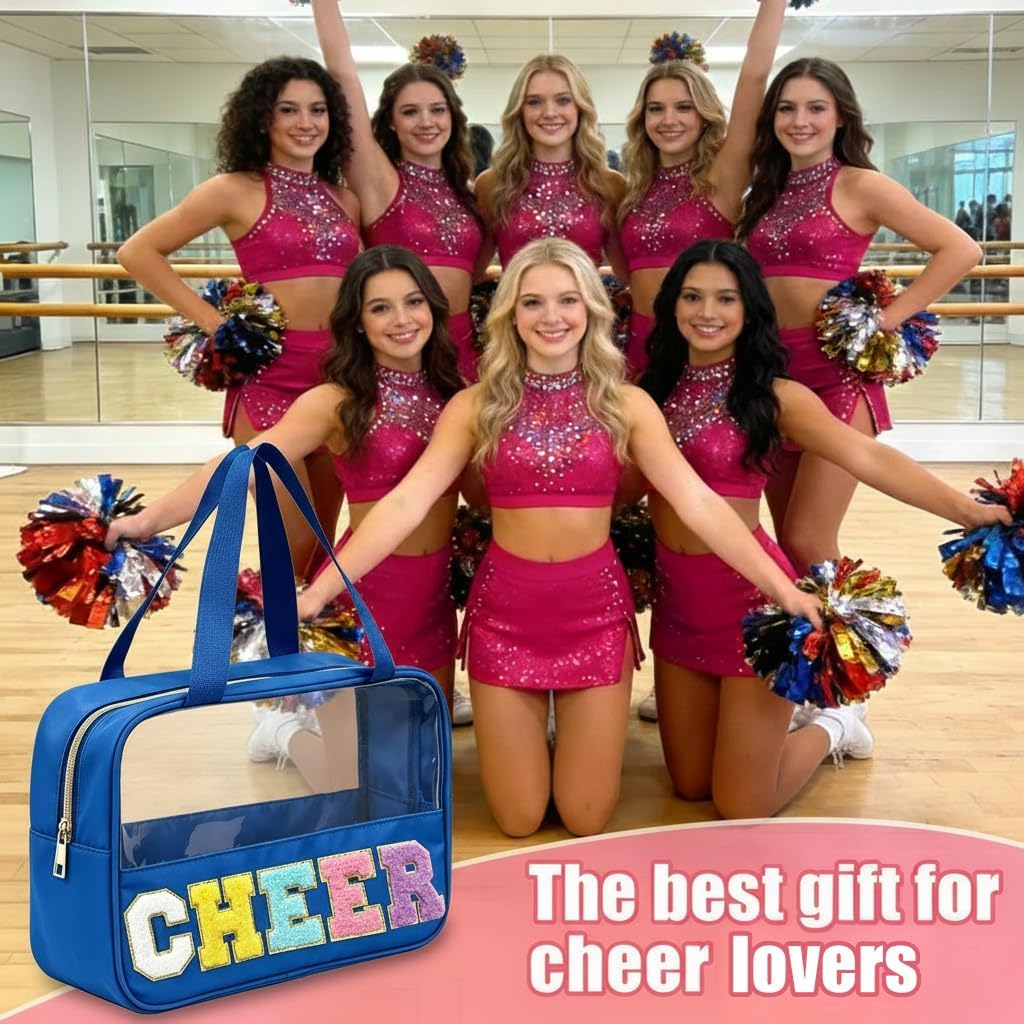 Cheer Makeup Bag - Waterproof Nylon Cosmetic Organizer with Handle | Perfect Cheerleader Gift for Team
