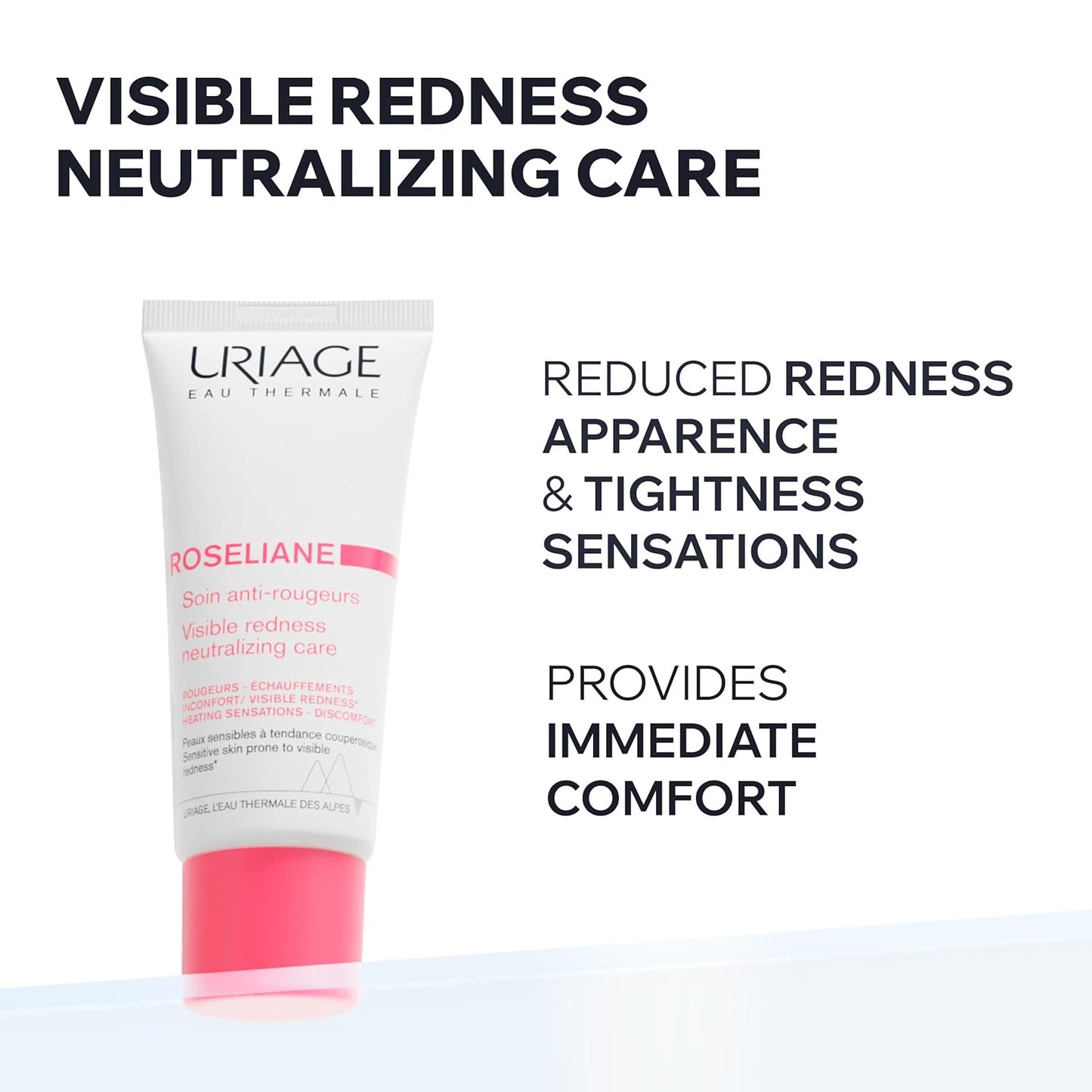 Uriage Roséliane Redness-Neutralizing Rich Face Care - Soothes & Nourishes with Red Algae, Ceramides & Shea Butter | Non-Comedogenic, Long-Lasting Comfort