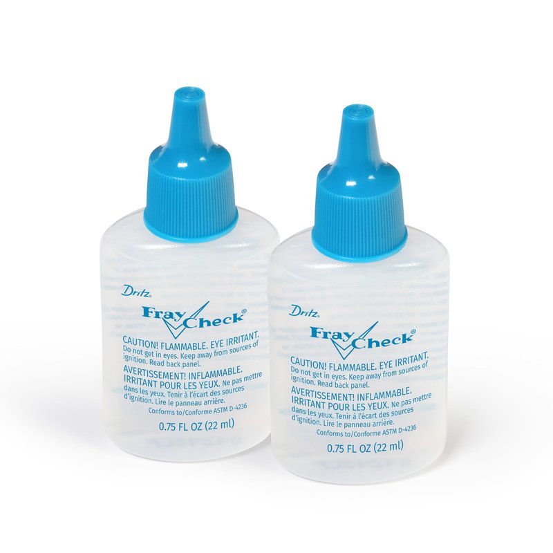 Dritz Fray Check Liquid Seam Sealant 2-Pack – Permanent Clear Fabric Edge Protector to Prevent Fraying and Secure Thread Ends – 0.75 oz Bottles