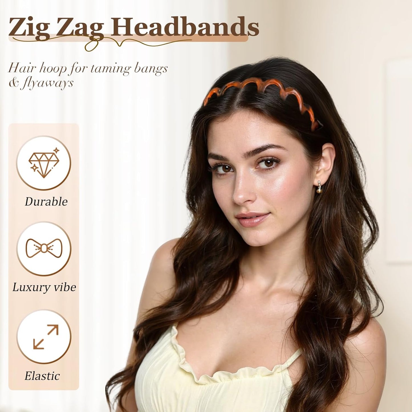 U Shape Fashion Tooth Hair Comb Headband - 2PC Set | Zig Zag Design for Women & Girls (Mix 2, M)