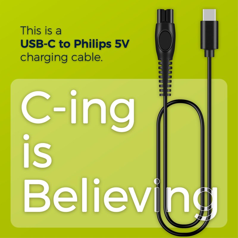 Hajida 5V USB-C Charger Cord Compatible with Philips Norelco Shaver Models – QP2724, QP1924, QP4530, QP2834, QP4631, X3001, MG5910, MG5970, QP6552, MG7910, MG7970, MG9520, QP6542 & More